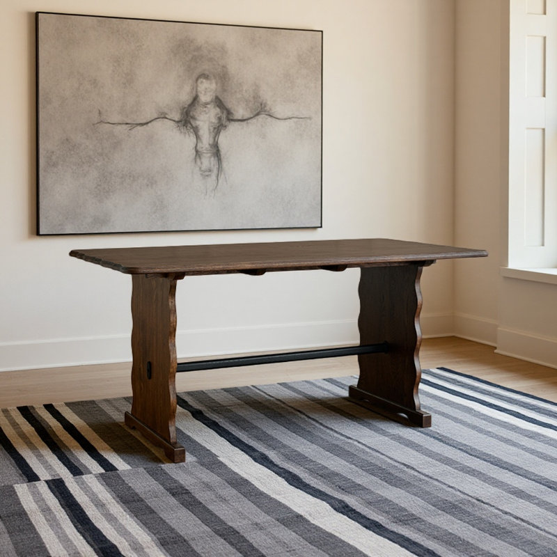 Solid wood household desk, 29.92" H x 55.12" W x 31.5" D, Walnut