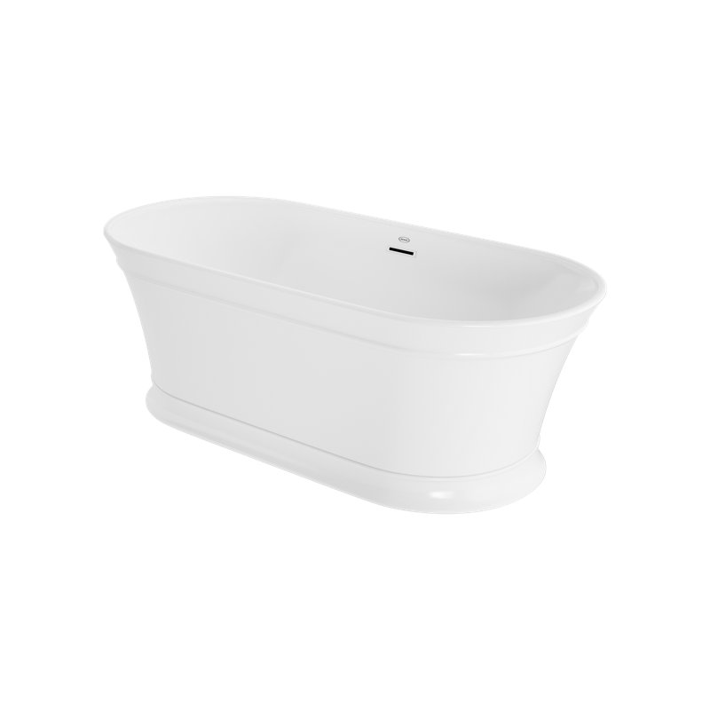 Baignoire de trempage en acrylique autoportante 67 po. X 32 po. Lyndsay, Blanc