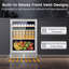 24" 220-Can Built-In/Freestanding Beverage Refrigerator for Beer & Soda Cooler with Glass Door,Blue LED and Reversible Door Drinks Fridge-118228652