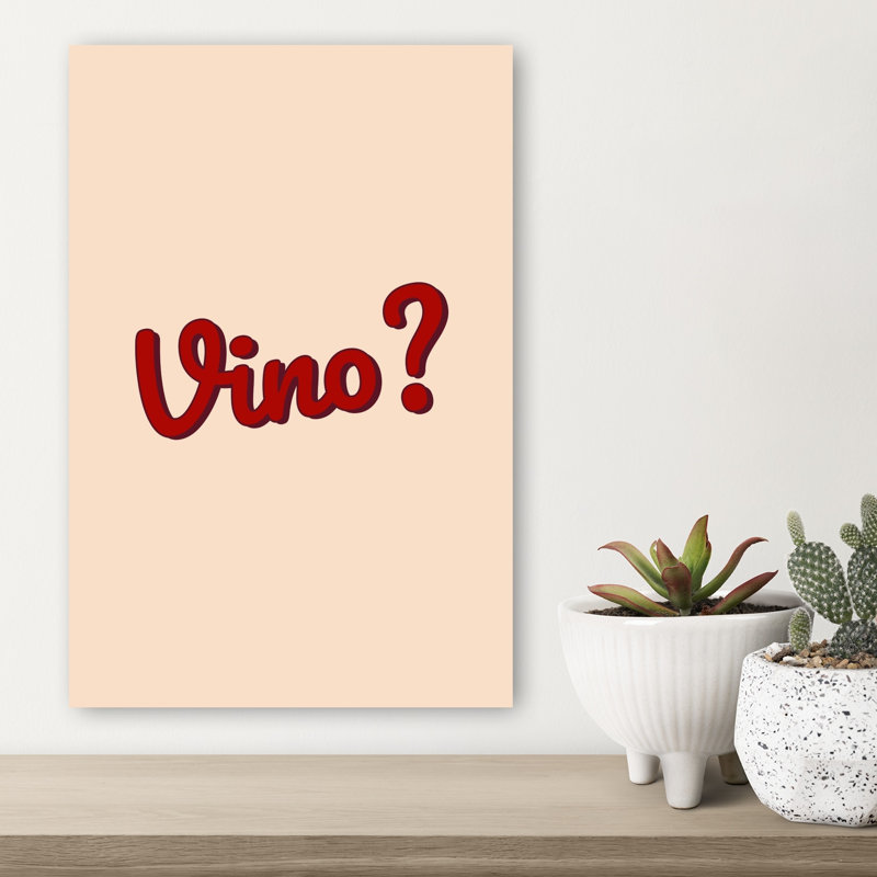 Impression d'art typographique Vino, H 18 po x l 12 po