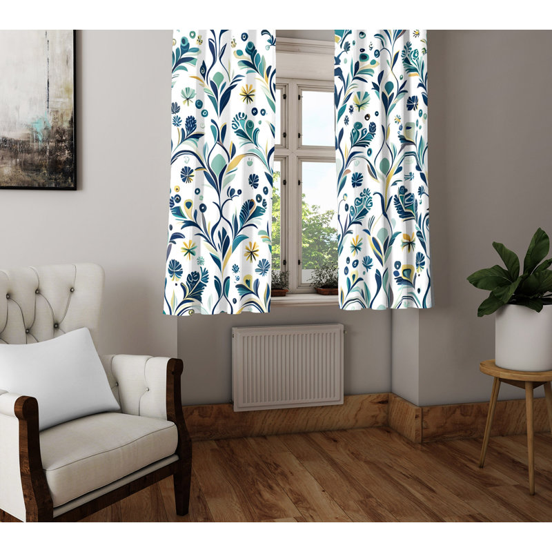 Bardhyle Semi Sheer Curtain Pair, 56" W x 78" L