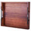 Plateau de service 17 x 12,2 pouces Acacia Table de service pour ordinateur portable avec poignées