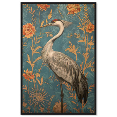 Graceful Grus Gaze Canvas Elegant Crane Art by Art Remedy