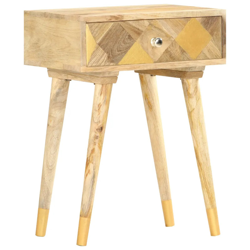Jaques 43cm W Solid Wood Bedside Table