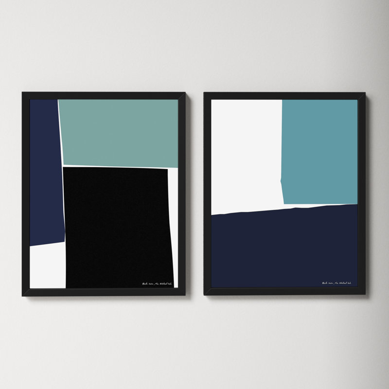 Blocks Series 4 And 5 by Abstract Lab, Black Framed, 38" H x 30" W x 1.25" D