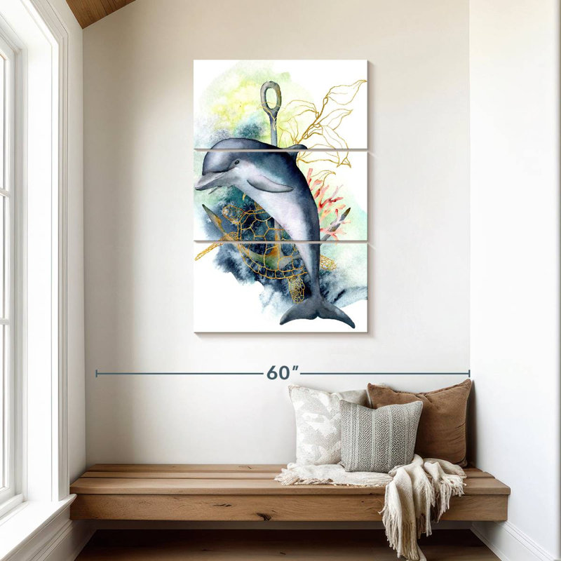Brampt Dolphin Underwater, 45" H x 28" W