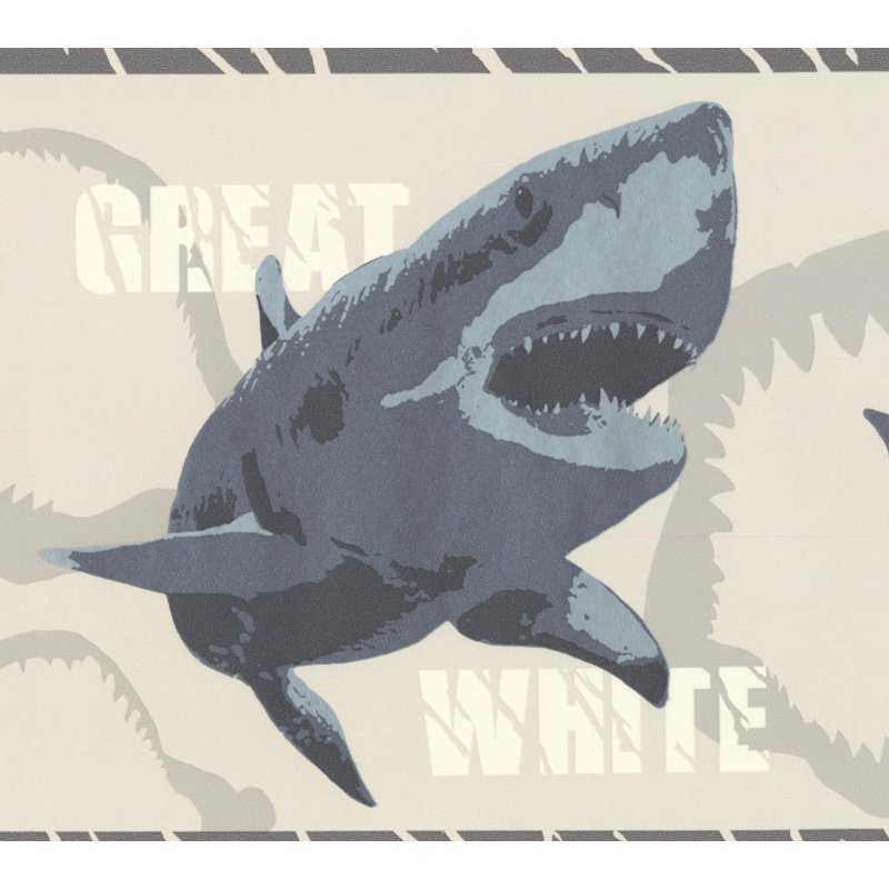 Bordure murale de diverses espèces de requins, Gris