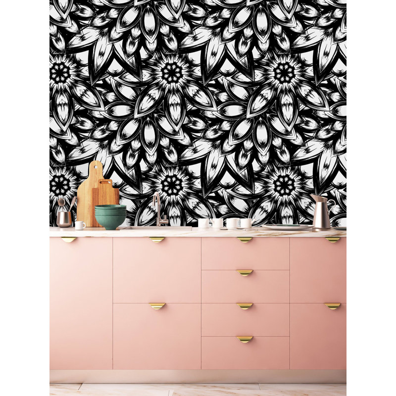 Murale peinture de fleurs en gras, l 25 po x L 99,96 po