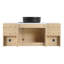 54-Inch Wall-Mounted Bathroom Vanity with Ceramic Art Sink, 2-Storage Shelves, and Soft-Close Doors, Space-Saving and Stylish-1187078958