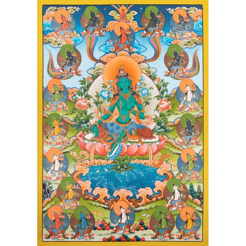 21 Taras Thangka vert (Brocadeless Thangka)