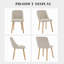 Ensemble de 6 chaises de salle à manger, chaises de cuisine rembourrées en tissu moderne avec pieds en chêne massif, capacité de poids de 300 lb, tissu facile à nettoyer, dossier ergonomique incurvé (beige 6 pièces, surdimensionné)-2071174321-2071174322