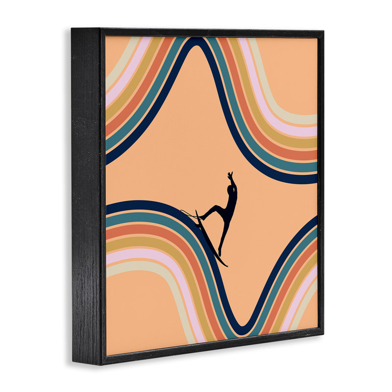 Giclée encadrée par un surfeur rétro, par Ashley Singleton, Giclée encadrée noir minuit, H 12 po x l 12 po
