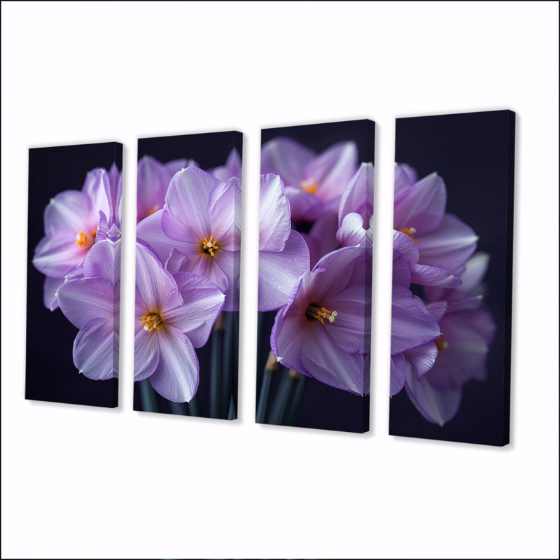 Monochromes parfumés Fusion Daffodils II - ensemble de reproductions d'art jonquilles murales, H 32 po x l 64 po