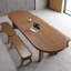 Table de conférence ovale en bois massif-1891005268