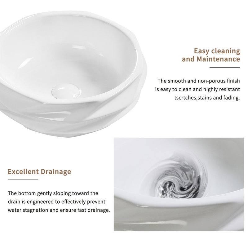 Lavabo-vasque rond en céramique pour salle de bain