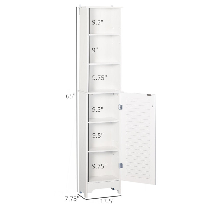 Grande armoire de rangement pour salle de bain / tour à linge autoportante avec tablette ouverte à 3 niveaux