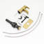 Robinet de lavabo de salle de bain avec cascade, plaque de pont, drain escamotable, conduites d'alimentation, robinet à un trou, robinet en laiton-128135538