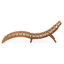 Chaise longue d'extérieur en bois de couleur brun avec transport facile-15786223