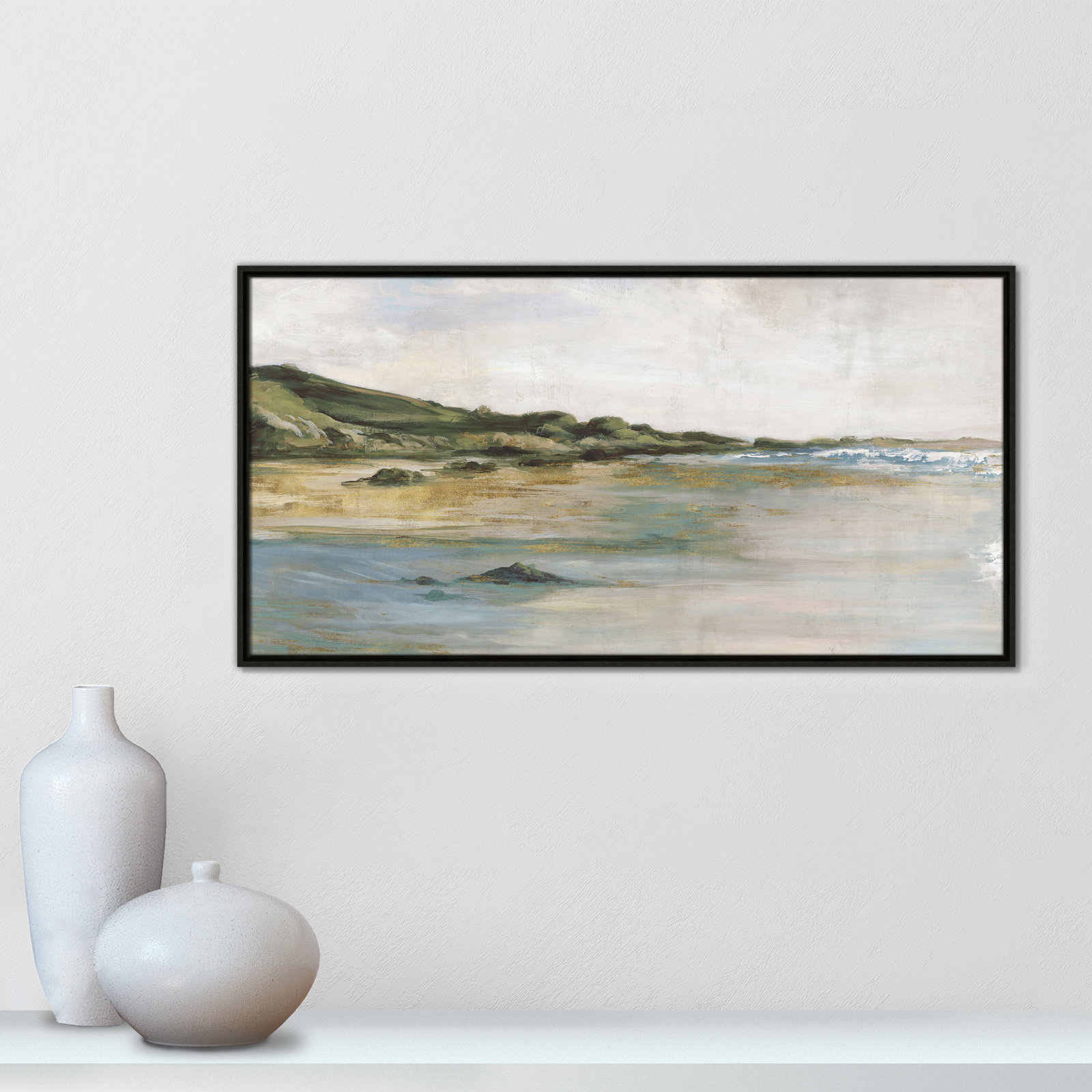 Cordoba "Tide's Edge" Print, 21.5" H x 41.5" W, Espresso