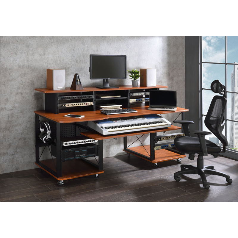 Bureau de musique, 40" H x 30" W x 72" D, Black,Cherry
