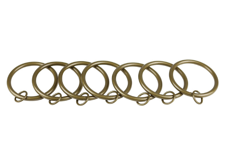 Anneaux de rideau Mccloud, Diamètre de 2,4 po, Or antique