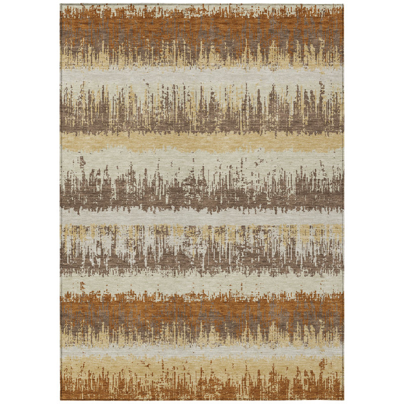 Nyelle Mocha Washable Indoor-Outdoor Rug - , 9' x 12'