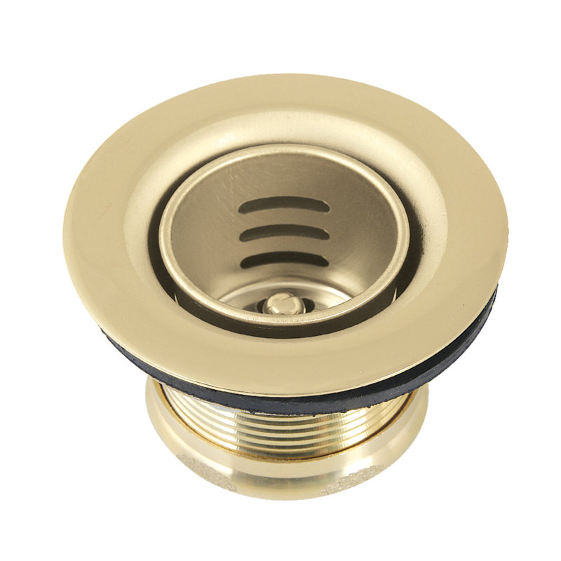Kingston Brass Portland Stainless Steel Bar Sink Basket Strainer, Polished Brass