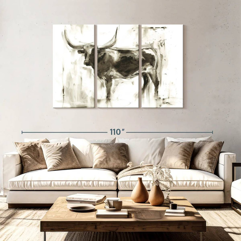 Brampt Longhorn Study I, 48" H x 74" W