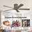 52 In. 5 Solid Wood Blades Indoor Flush Mount Ceiling Fan Without Light-719804938