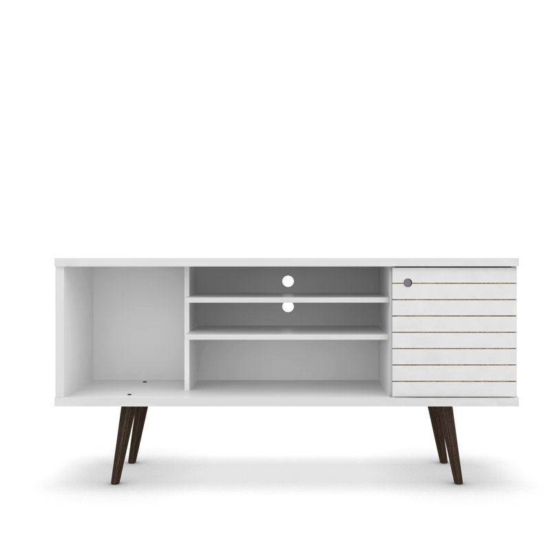 Meuble télé 53 po Liberty Mid-Century, Blanc