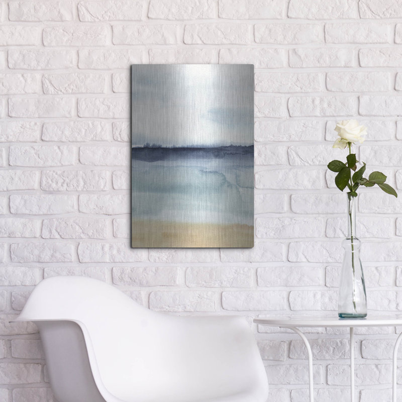  «Watercolor Ocean Horizon 1» par Annie Warren, art mural en métal, H 24 po x l 16 po