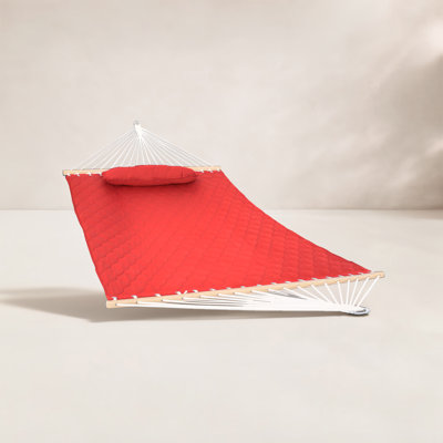 Sitz 2-Person Quilted Polyester Spreader Bar Hammock with Pillow