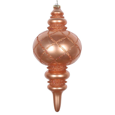 13" Candy Glitter Net Finial Ornament