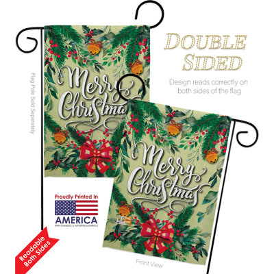 Double Sided 18.5'' H x 13'' W Polyester Christmas Flag Set