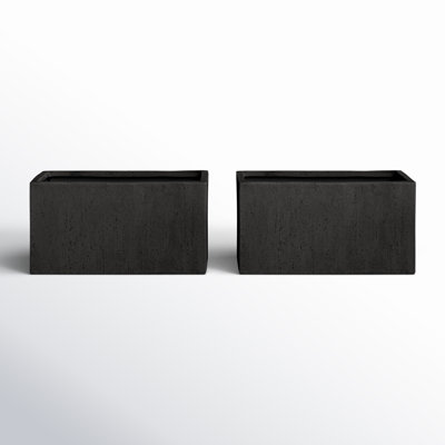 Shiner 2-Piece Lightweight Concrete Planter Box Set