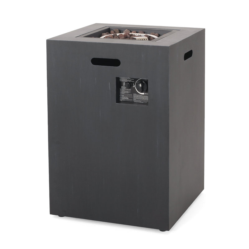 Colonne d'extérieur 19,5 po, 30 000, fer, réservoir de propane inclus, foyer carré, 19,5 po x 19,5 po, cadre en fer