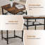 Ensemble de table de bar rustique brun avec 2 tabourets, dossiers et cloisons de rangement | Idée de cadeau