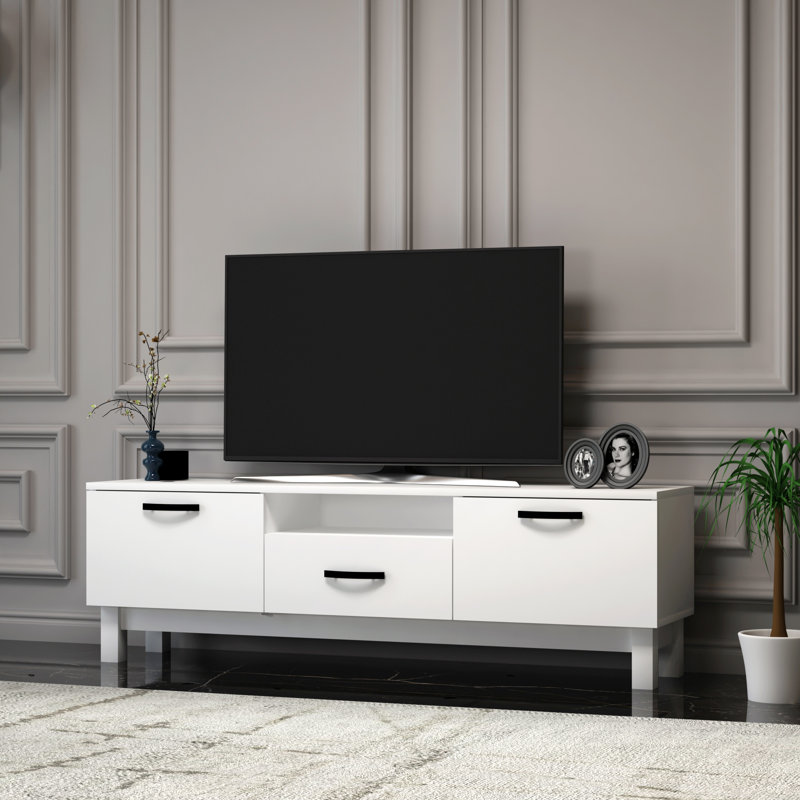 TV Stand And Entertainment Center Aaseem, White