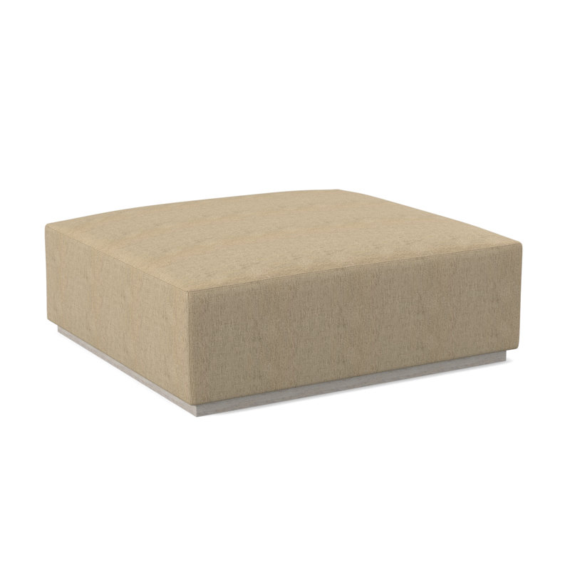 Club Square Ottoman, Bisque, Elise Flax 100% Polyester