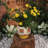 Stoneware Ceramic Planter with Decorative Face Design and Elevated Base for Modern Contemporary Decor-165248137