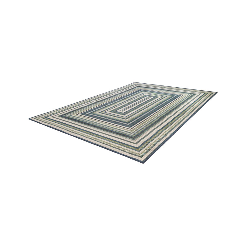 Tavion Geometric Blue/Gray/Green Indoor / Outdoor Area Rug, Rectangle 12' x 16'1"