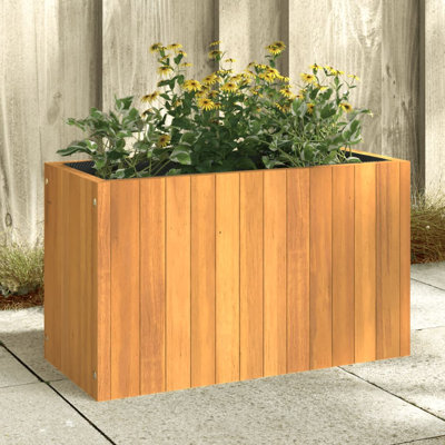  Boîte à fleurs d'extérieur en bois d'acacia massif 59 x 27,5 x 35 cm Garden