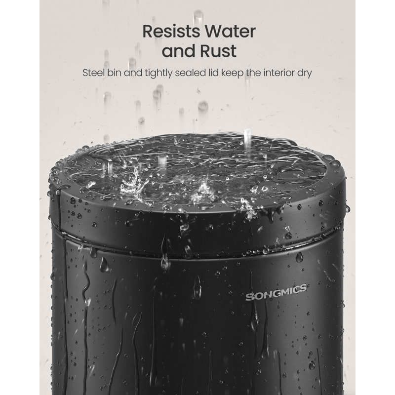 20.5x26x28cm Plastic Touch Top Waste Bin - 3L, Black