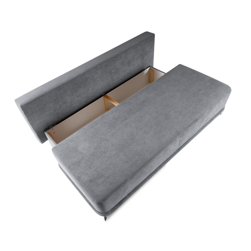 3 Seater Velvet Sofa Bed, Grey