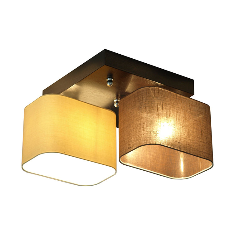 Gonzalez Semi Flush Mount, Light walnut, Clear brown/Cappuccino