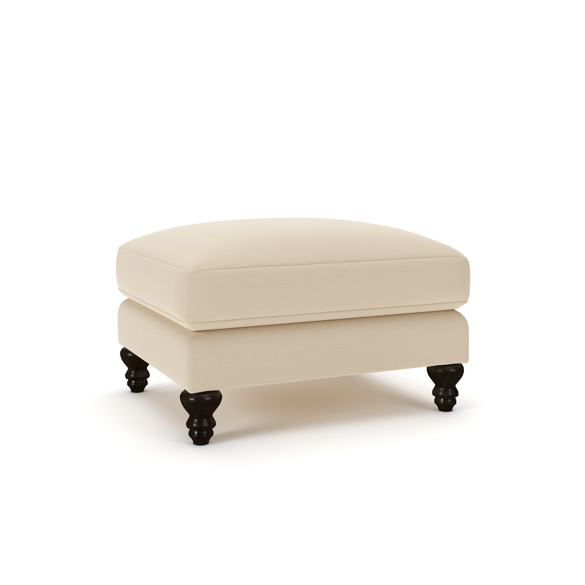 Walters Upholstered Ottoman, Canvas Flax Sunbrella® Canvas