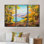 «Mountain Lake In The Fall», ensemble d'art mural sur toile encadré paysage