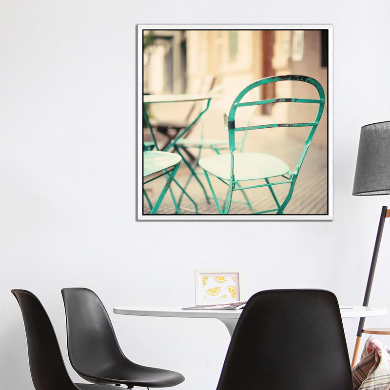 Coffee Chair by Caroline Mint - Print on Canvas, 93.98 cm H x 93.98 cm W, White Framed