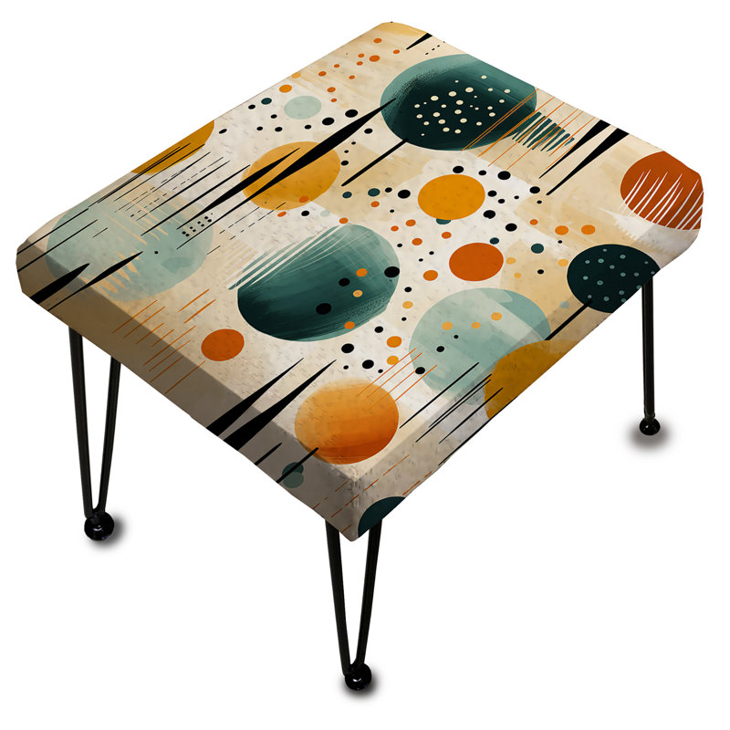 Yellow And Green Geometric Pattern - Geometric Rectangle Ottoman