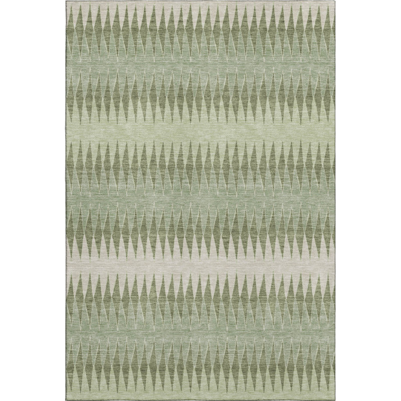 Premium Machine Washable Prisco Aloe Rug, Rectangle 10' x 14'
